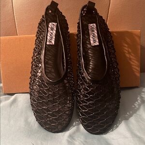 Steve Madden Black Mesh Flats